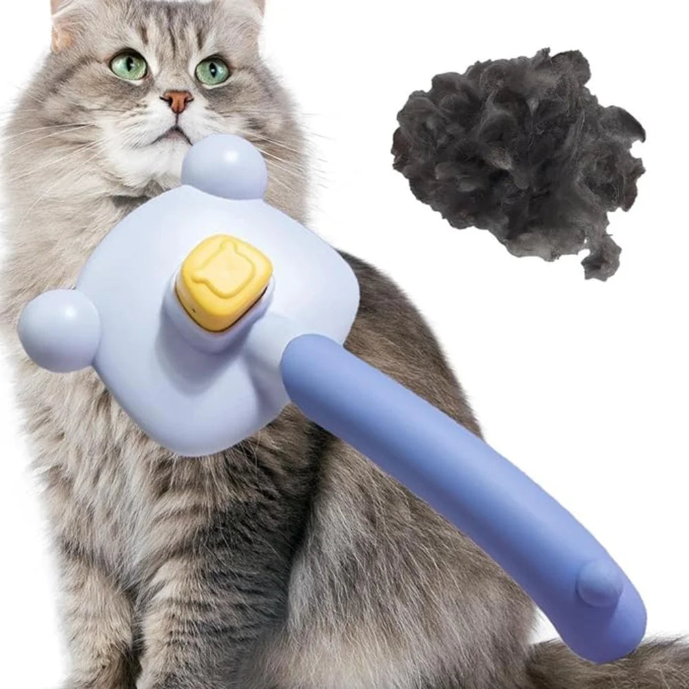 Escova Massageadora para Cães e Gatos | Removedora de Pelos e Limpeza Fácil