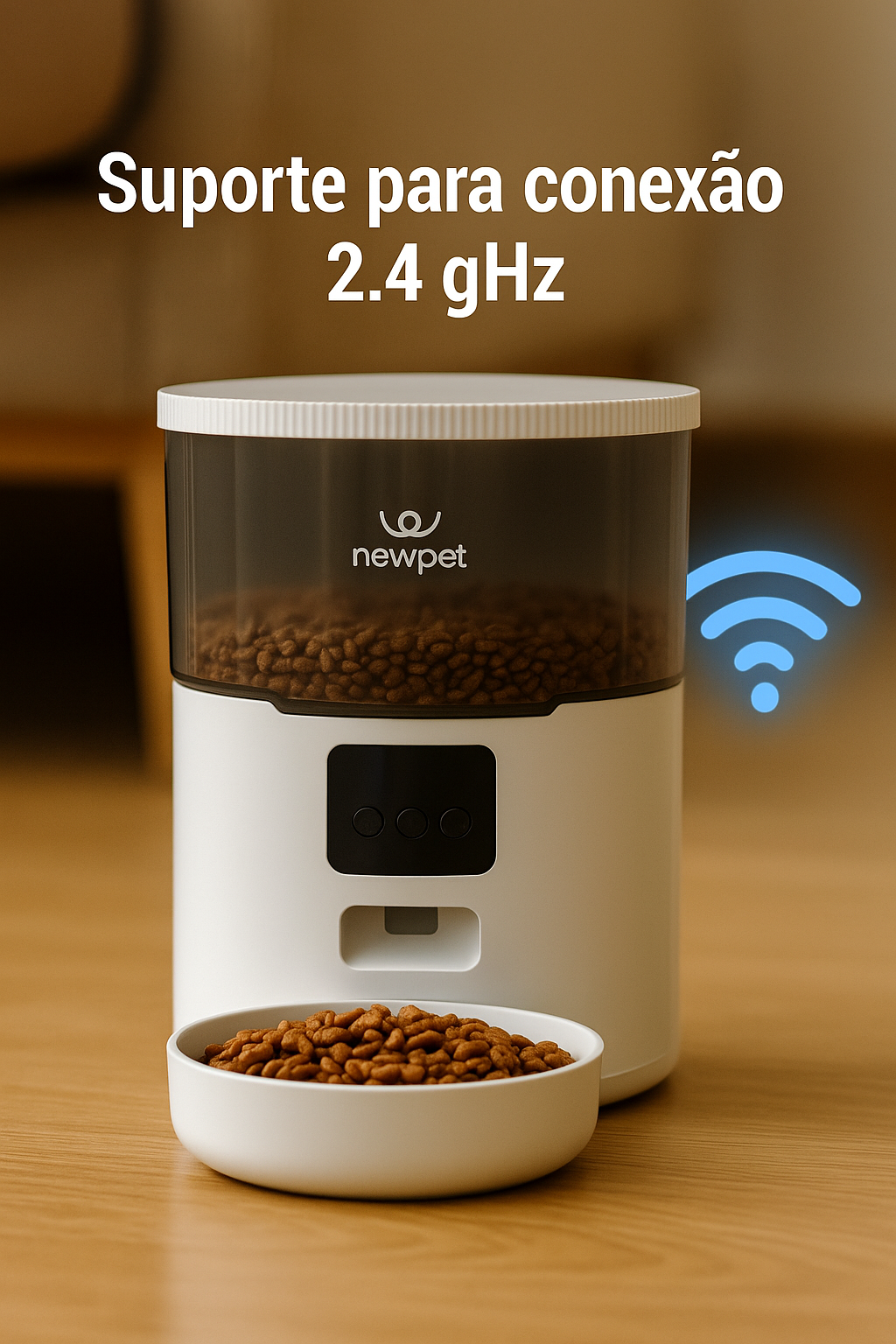 Alimentador Automático Pet 4L Wi-Fi com Timer e Voz