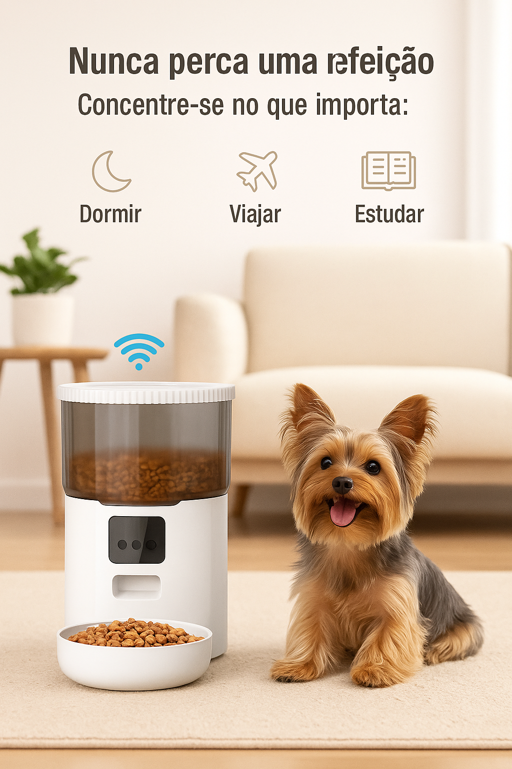 Alimentador Automático Pet 4L Wi-Fi com Timer e Voz
