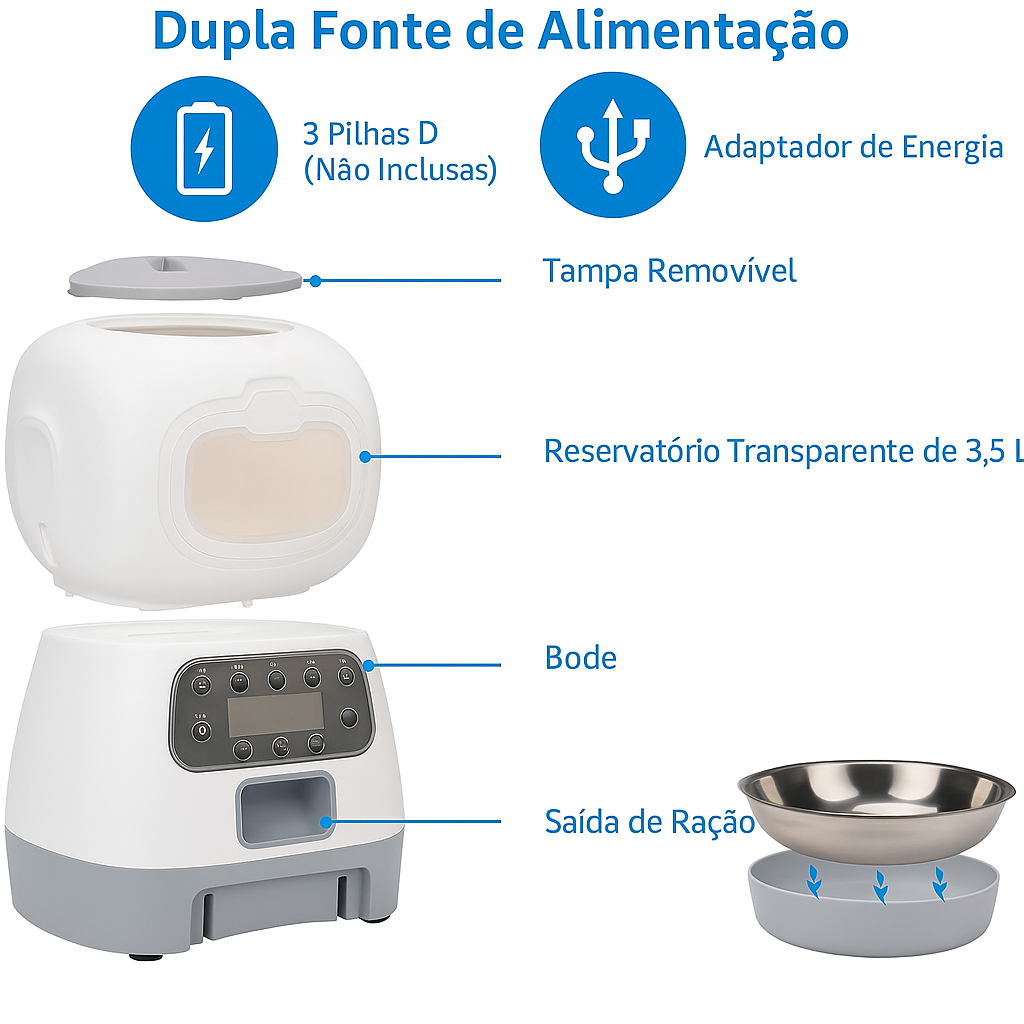 Alimentador Automático Pet Wi-Fi 3.5L | Fonte de Água Fresca