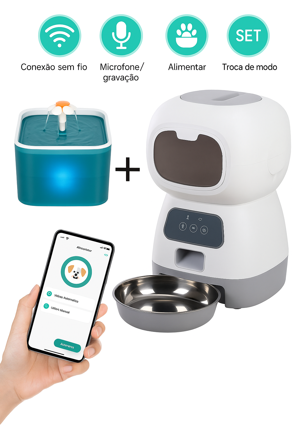 Alimentador Automático Pet Wi-Fi 3.5L | Fonte de Água Fresca