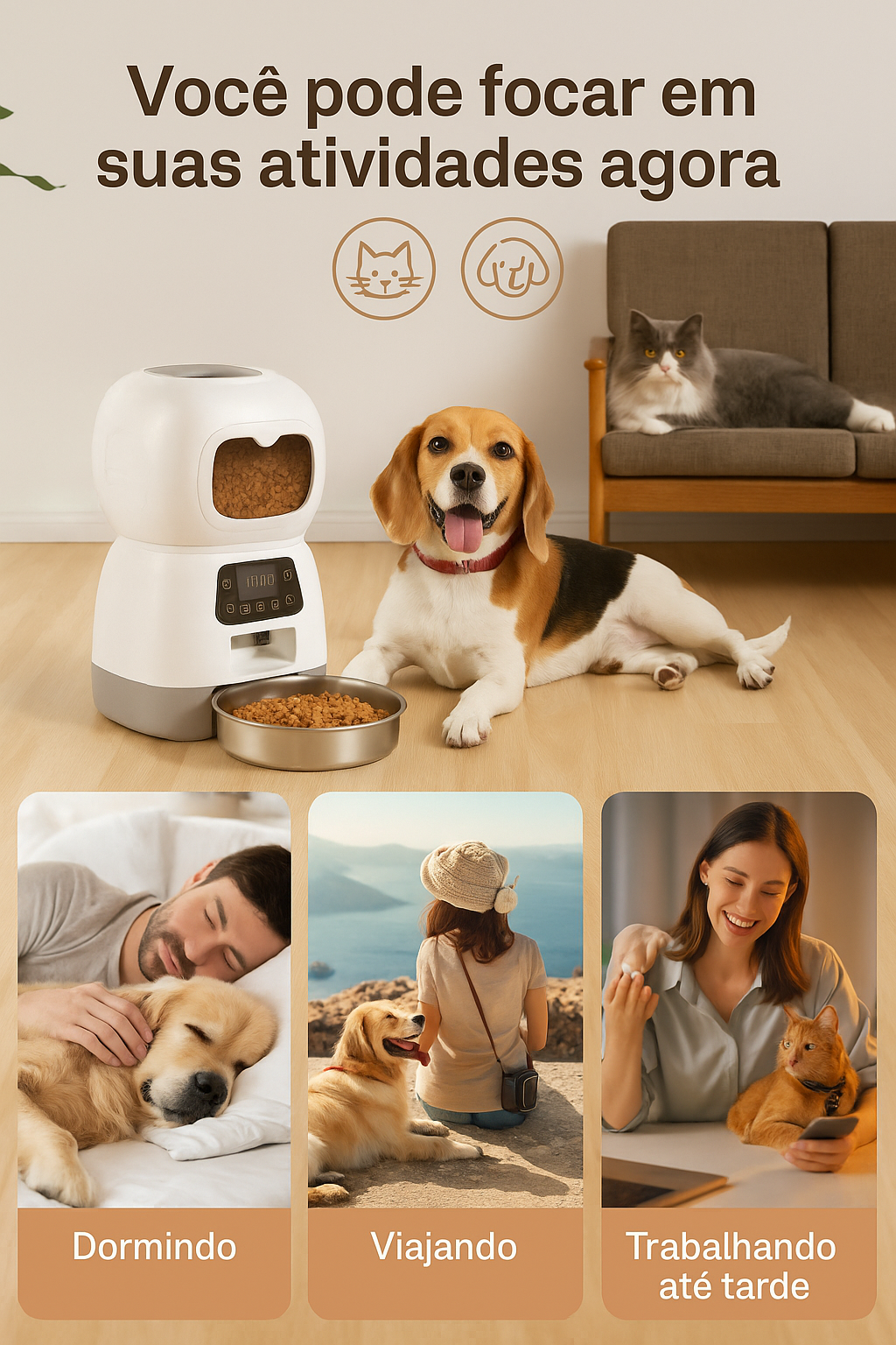 Alimentador Automático Pet Wi-Fi 3.5L | Fonte de Água Fresca
