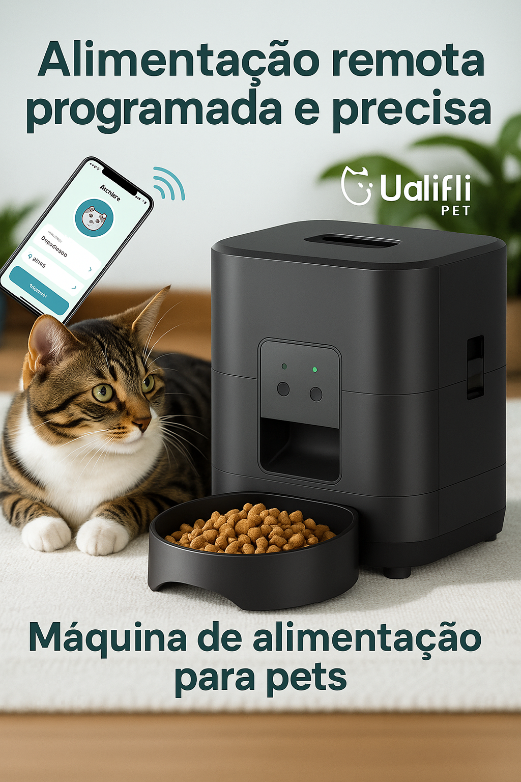 Alimentador Automático Pet Wi-Fi 3,5L com App e Timer