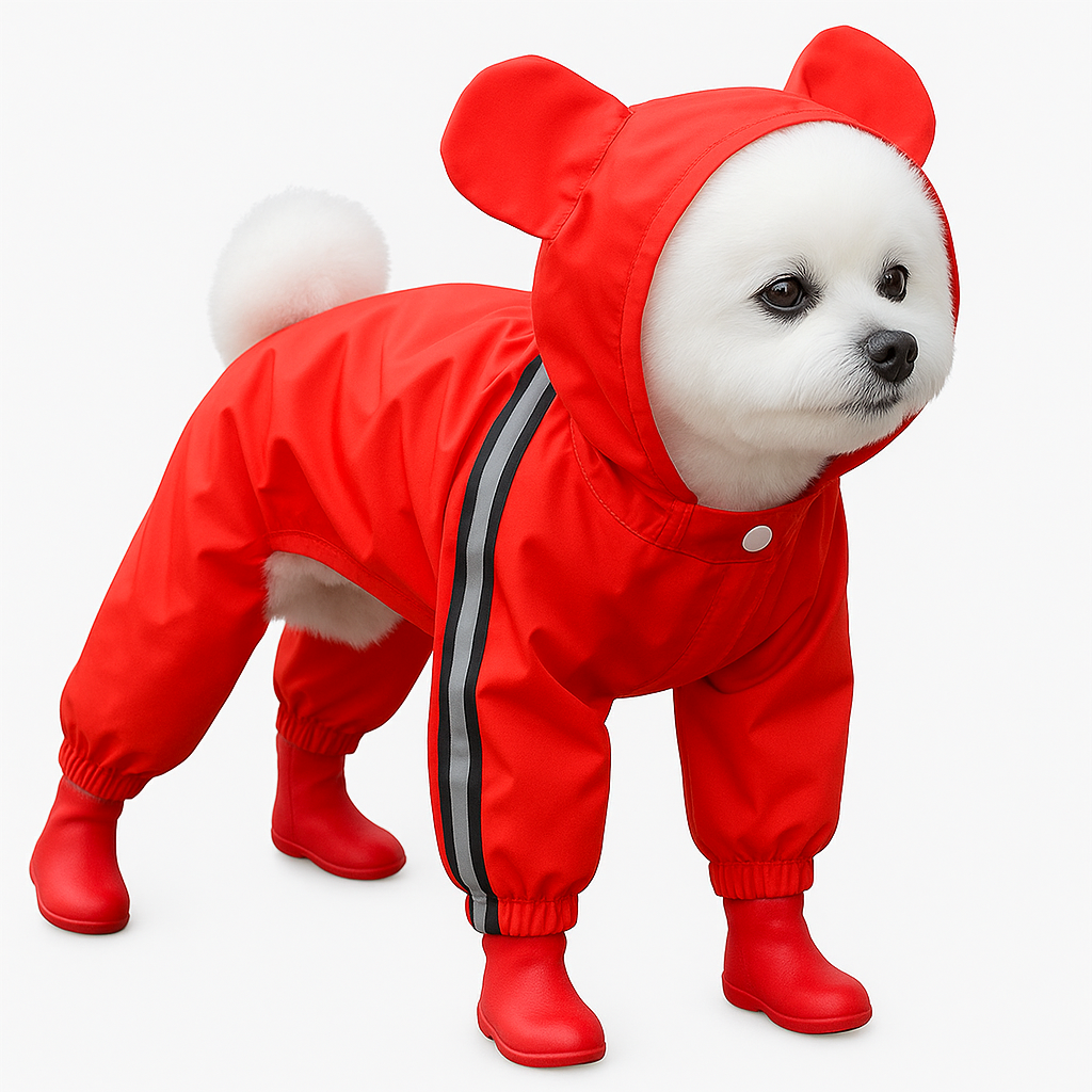 Capa de Chuva p/ Pet com Capuz | Estilo Urso/Abelha/Dino