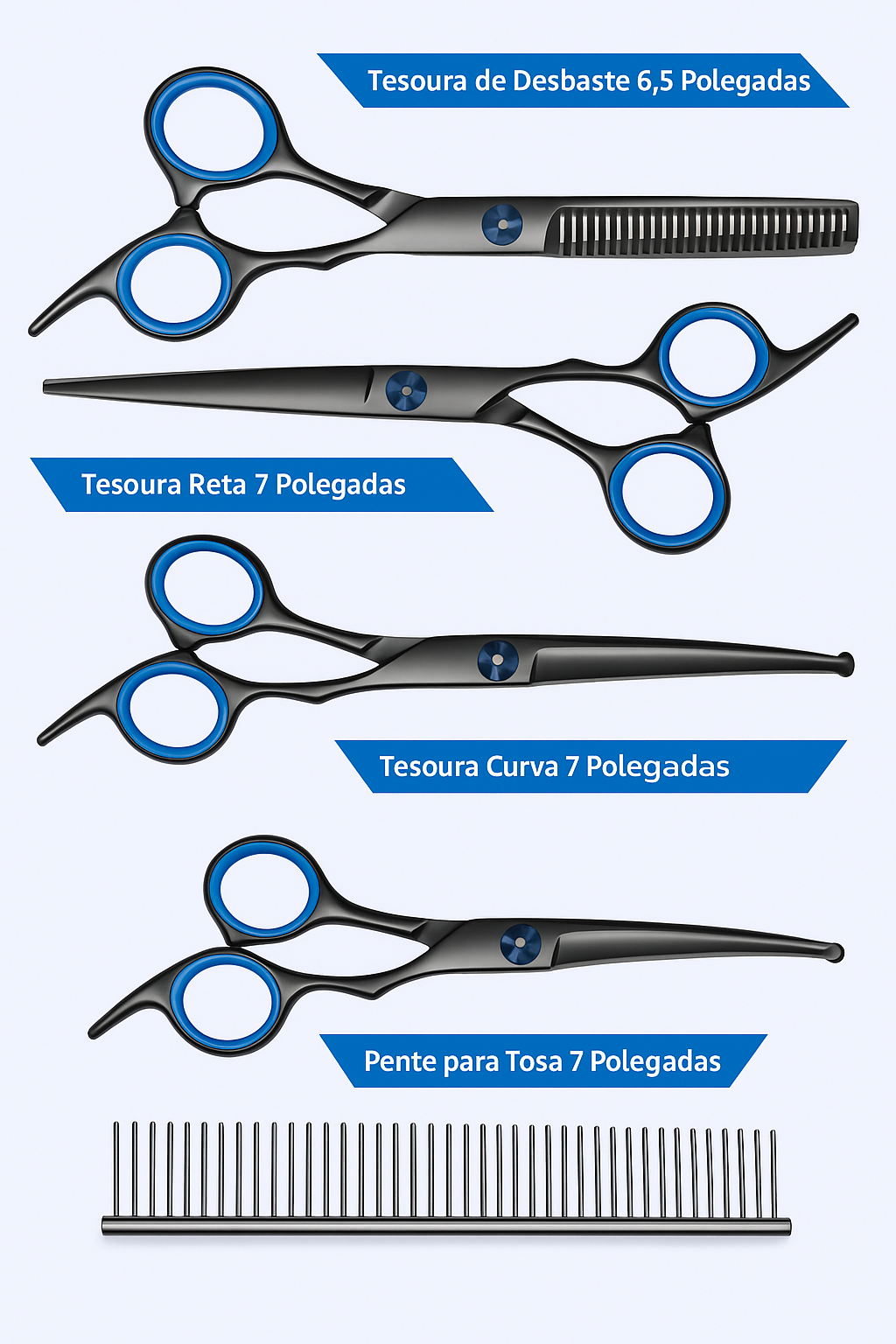 Tesoura Pet Profissional | Aço Inox Corte Preciso e Seguro