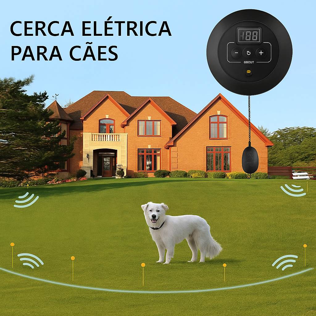 Cerca Elétrica Virtual com Coleira para Cães – Treinamento Seguro