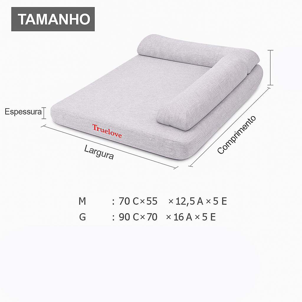 Cama para Pet com Travesseiro Viscoelástico - Lavável e Confortável