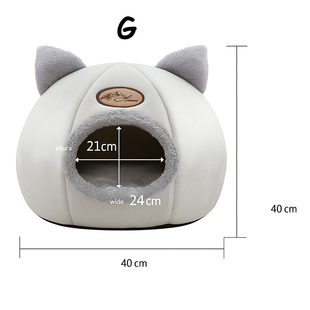 Cama Pet Semi-Fechada Macia e Aconchegante Gato e Cão