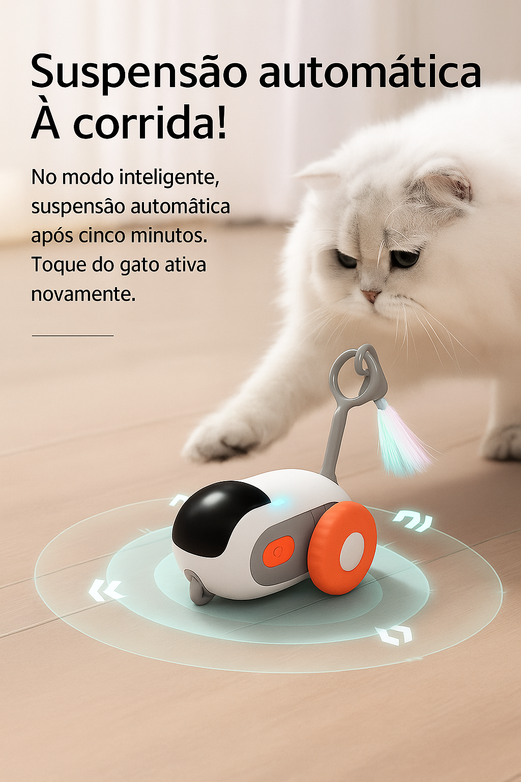 Brinquedo Inteligente para Gatos – Carrinho Rato Recarregável