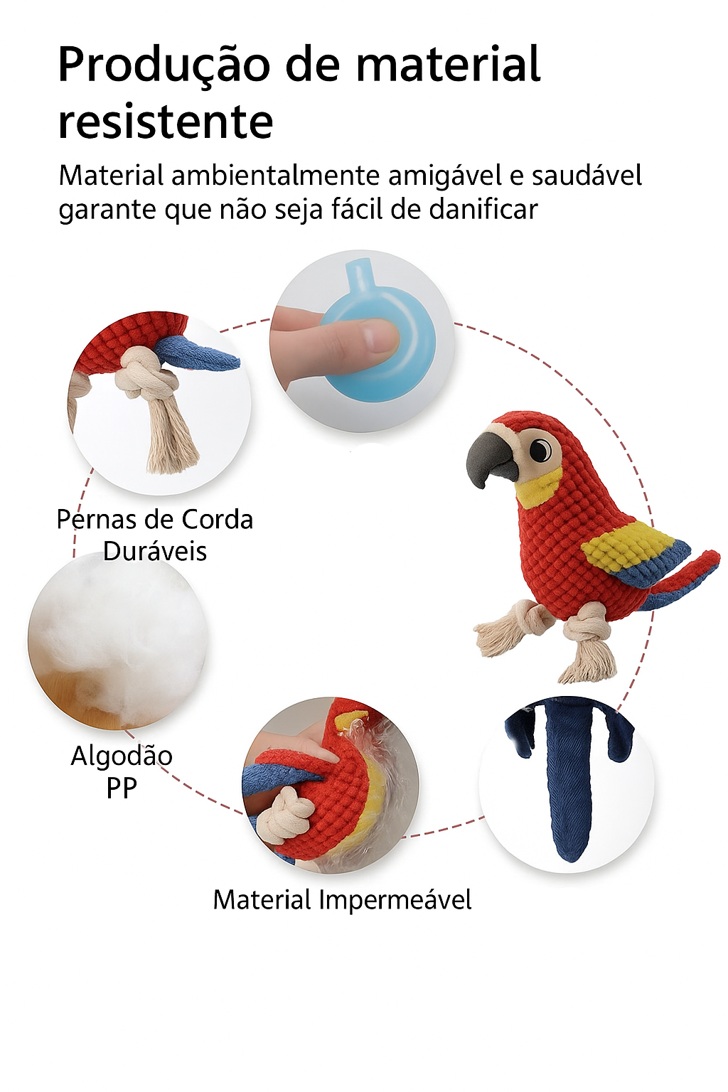 Brinquedo Mordedor Resistente para Cães – Pelúcia Interativa