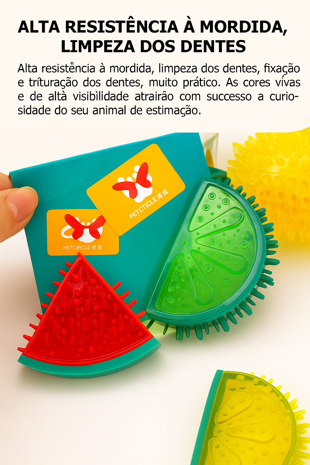 Kit 2 Brinquedos de Dentição Pet – Limpa Dentes e Resistente