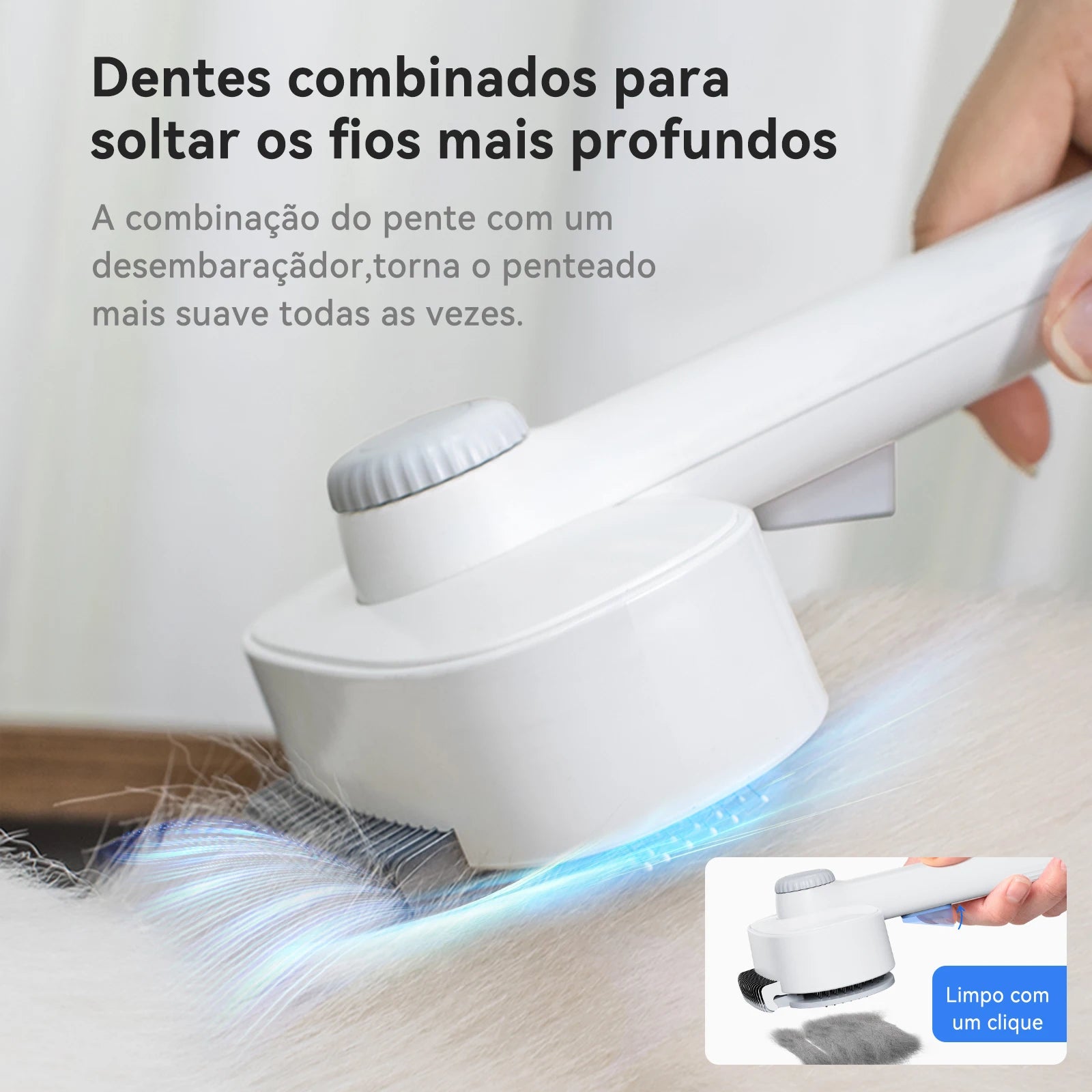 Escova Pet Newpet Autolimpante p/ Cães e Gatos