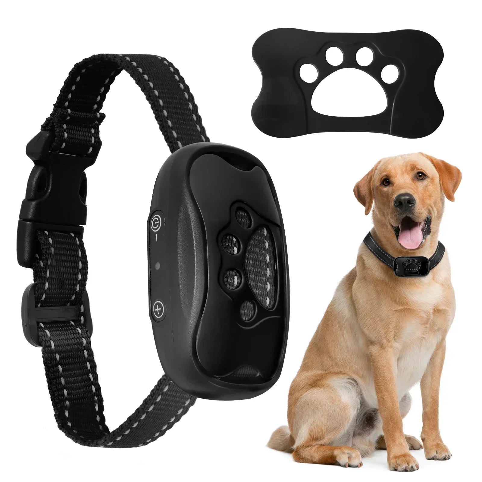 Coleira Antilatido Ultrassônica USB Ajustável p/ Cães