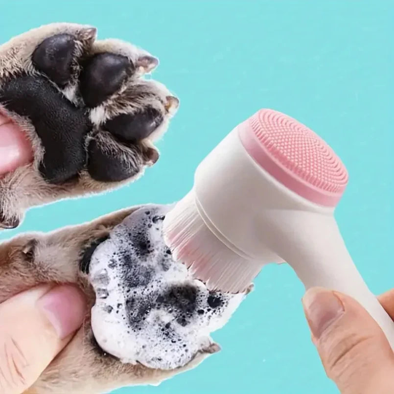 Limpador de Patas Pet com Escova Massageadora Dupla