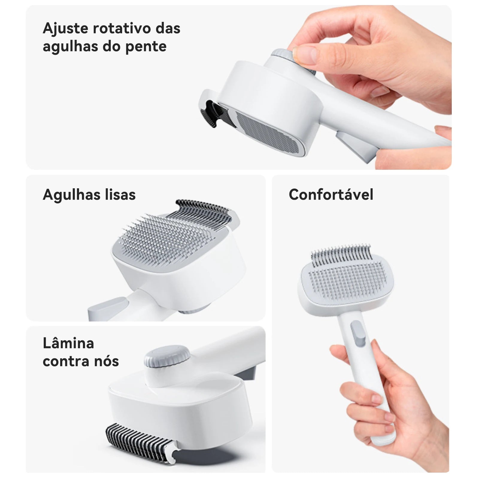 Escova Pet Newpet Autolimpante p/ Cães e Gatos