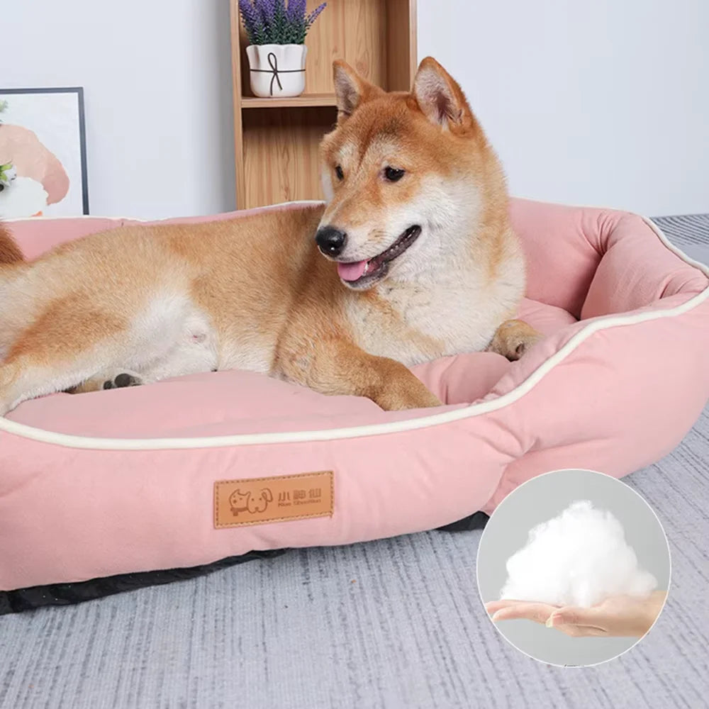 Cama Grande e Confortável para Cães e Gatos – Lavável e Quente