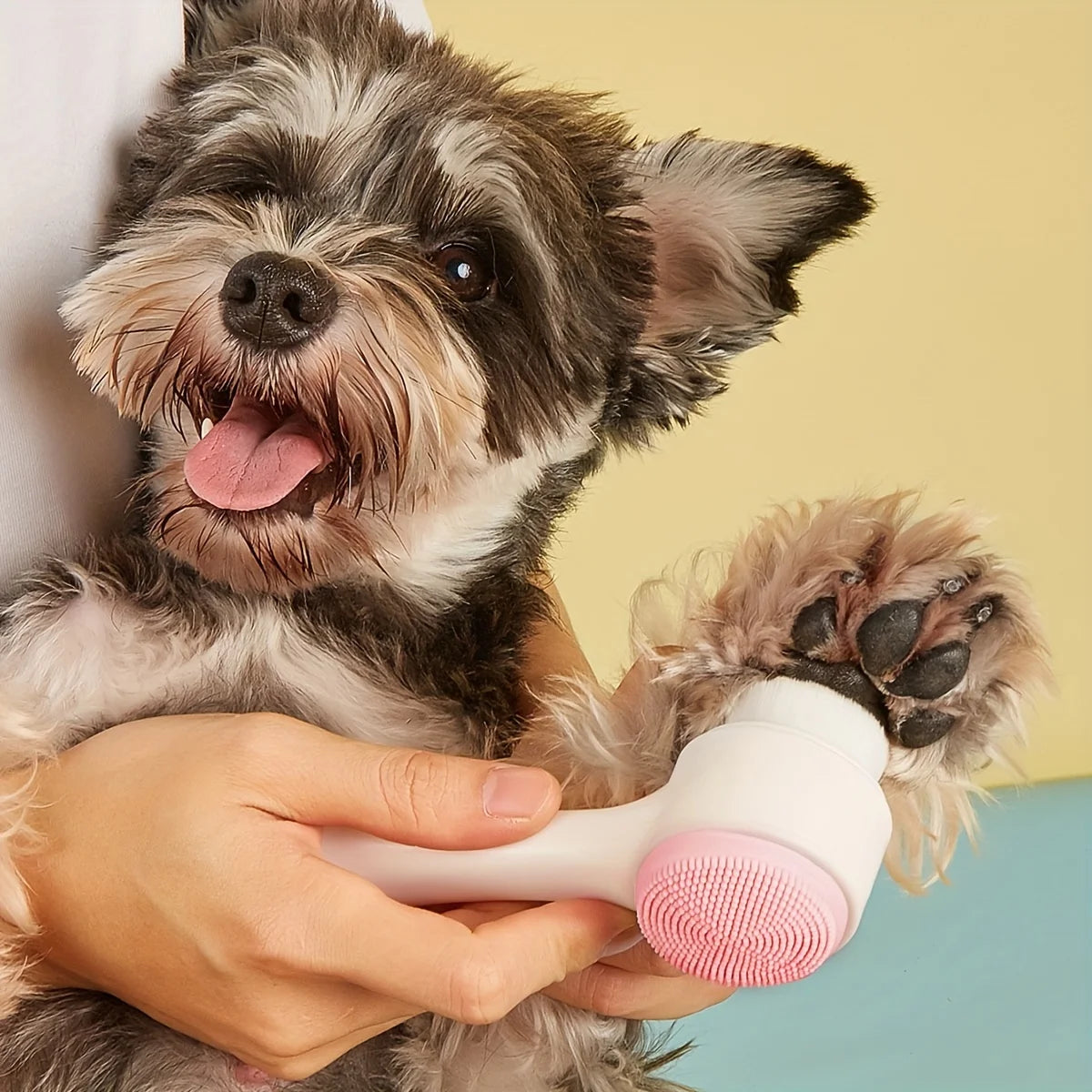 Limpador de Patas Pet com Escova Massageadora Dupla