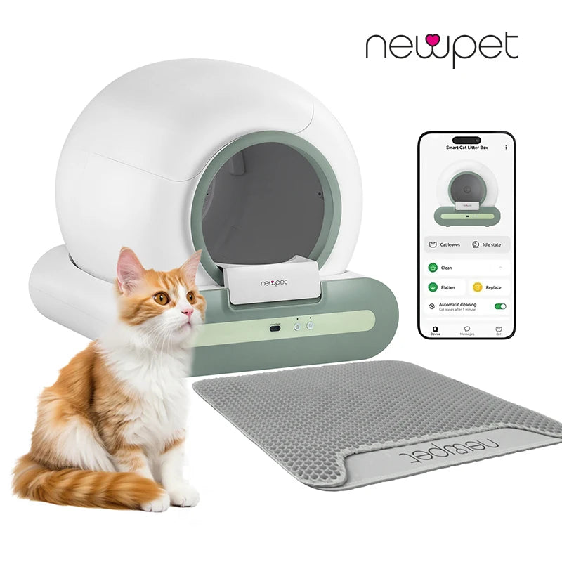 Caixa de Areia Automática 65L para Gatos com APP