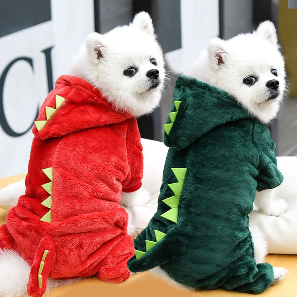 Roupas de Inverno para Cães e Gatos – Hoodie Dino Quente