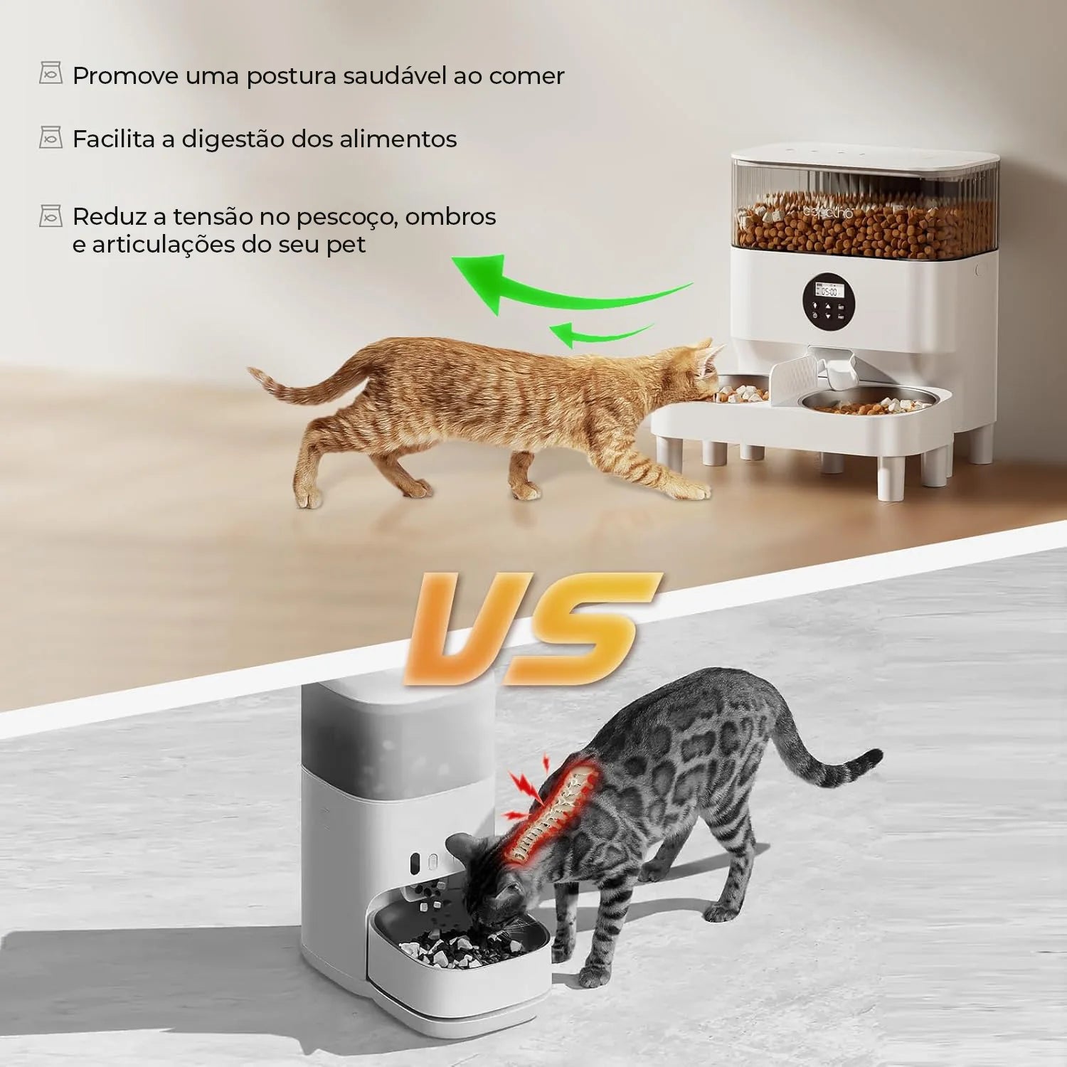 Newpet Dispensador Automático Ração Pet com APP WiFi e Tigelas Duplas