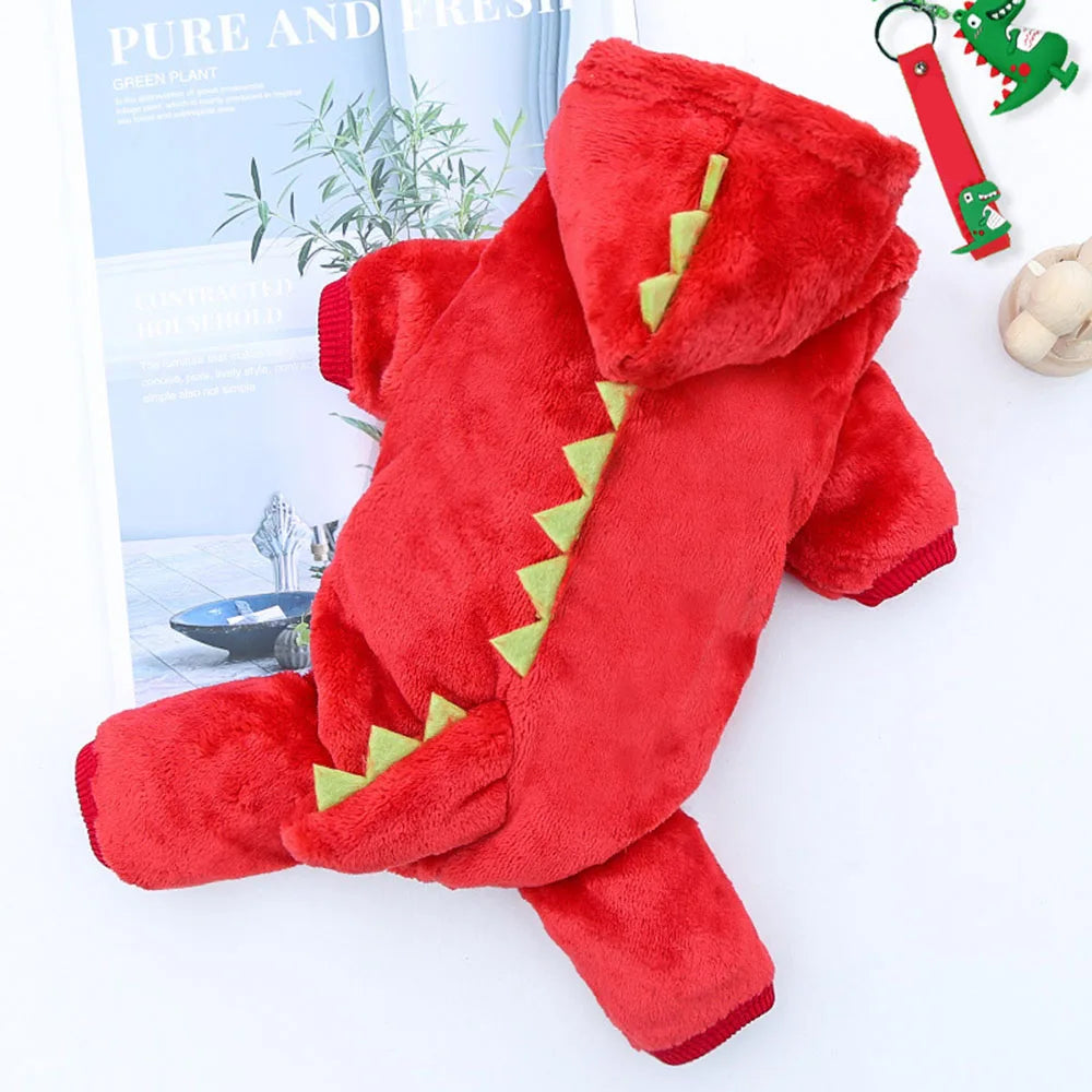 Roupas de Inverno para Cães e Gatos – Hoodie Dino Quente