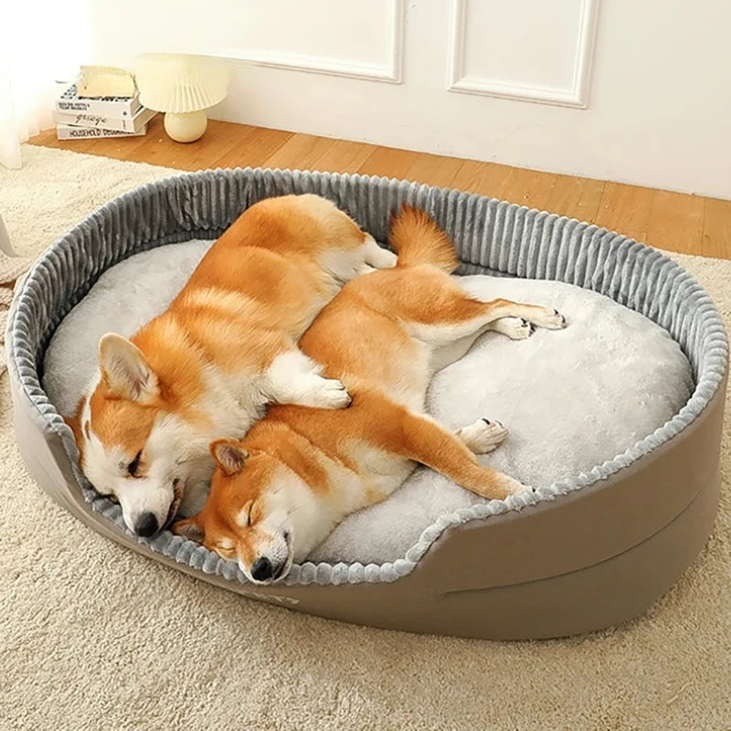 Cama Ergonômica de Pelúcia para Cães - Conforto 4 Estações