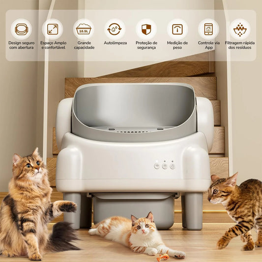 Caixa de Areia Automática Newpet p/ Gatos – Autolimpante