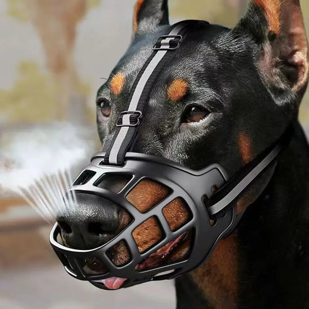 Focinho Antimordida Ajustável e Respirável p/ Cães
