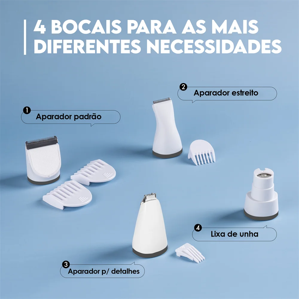 Máquina de Tosa Pet Silenciosa Sem Fio NewPet 5 em 1