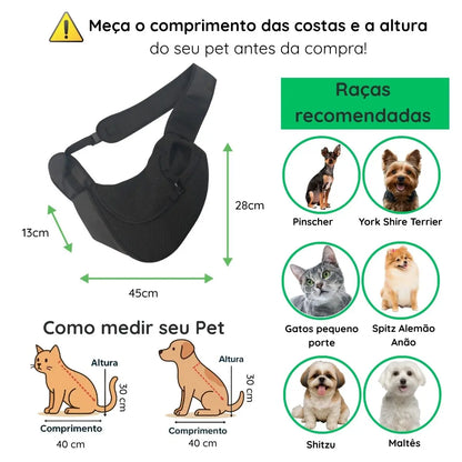 Bolsa Transporte Pet Pequeno 4-8kg | Conforto e Ventilação