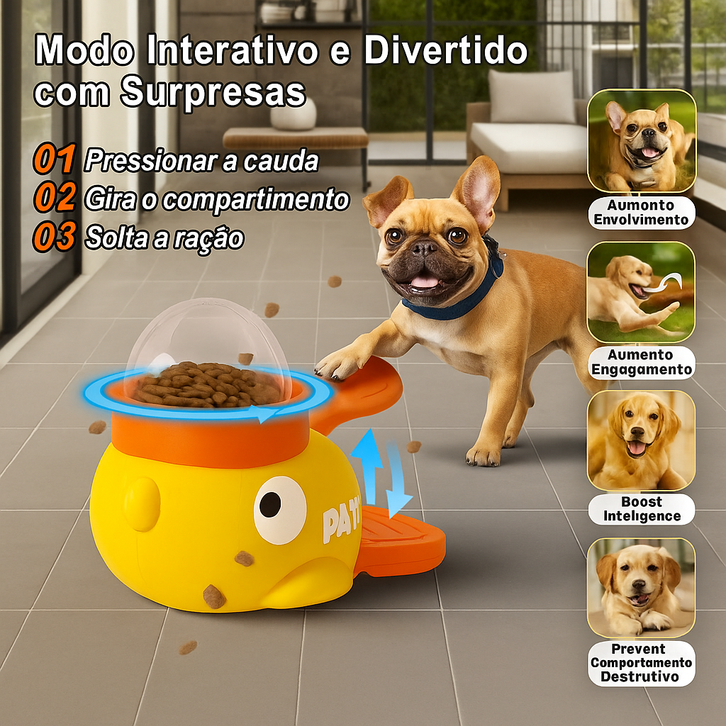Brinquedo Automático Pet Pato – Treino e Porção Ideal