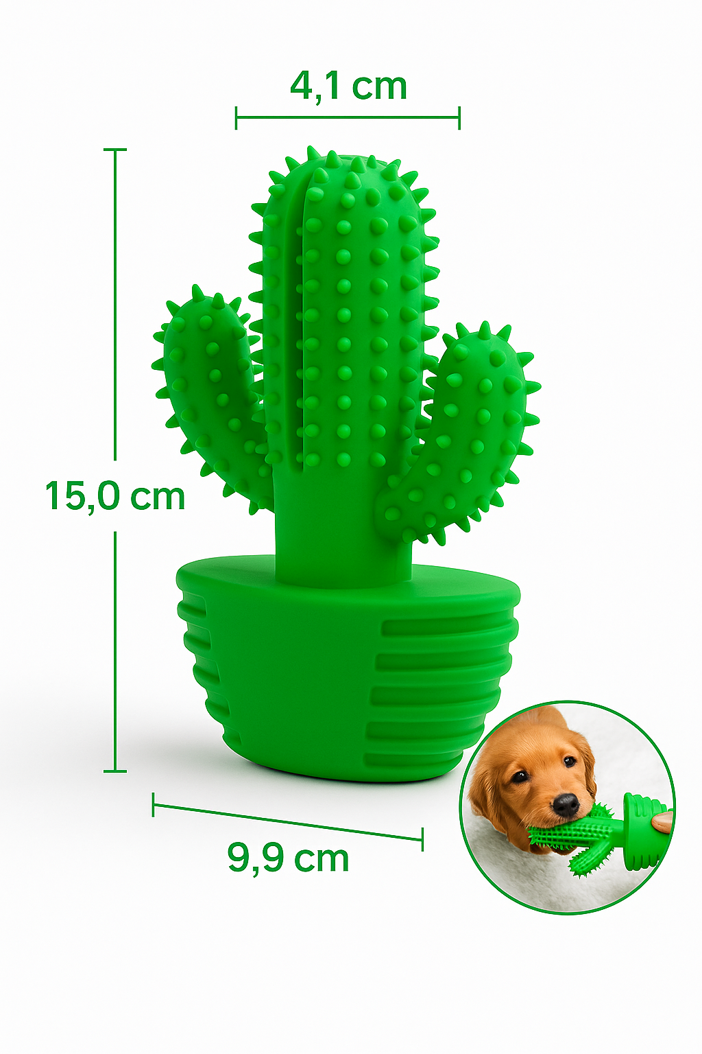 Cactus Interativo para Cães | Escova, Alívio e Diversão
