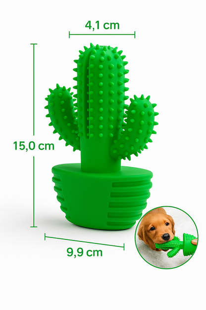 Cactus Interativo para Cães | Escova, Alívio e Diversão
