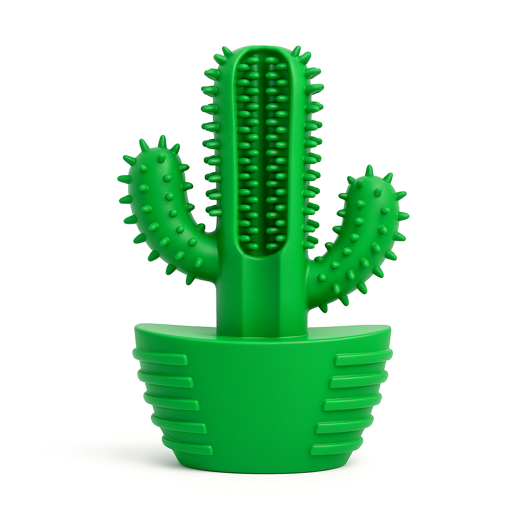 Cactus Interativo para Cães | Escova, Alívio e Diversão
