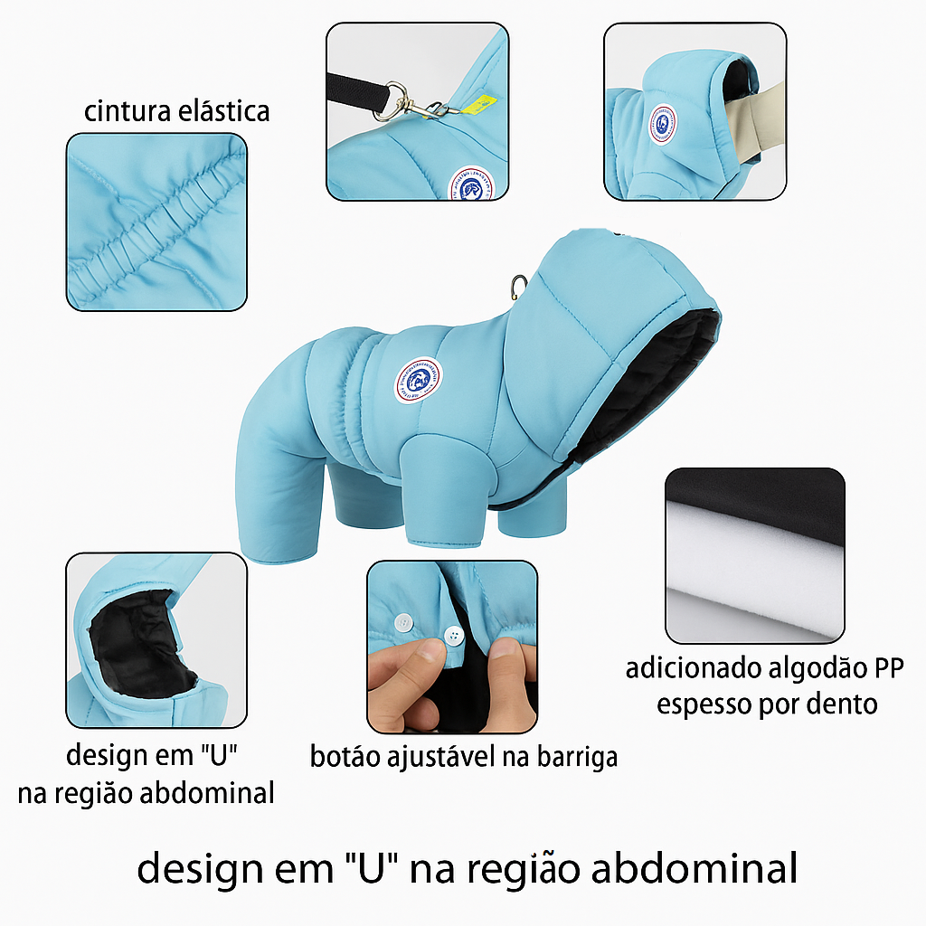 Colete Quente para Cachorro | Outono/Inverno | Ajuste Confortável e Estilo