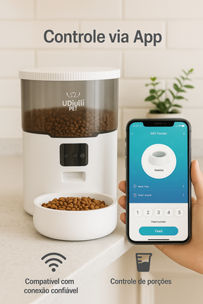 Alimentador Automático Pet 4L Wi-Fi com Timer e Voz