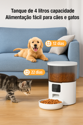 Alimentador Automático Pet 4L Wi-Fi com Timer e Voz