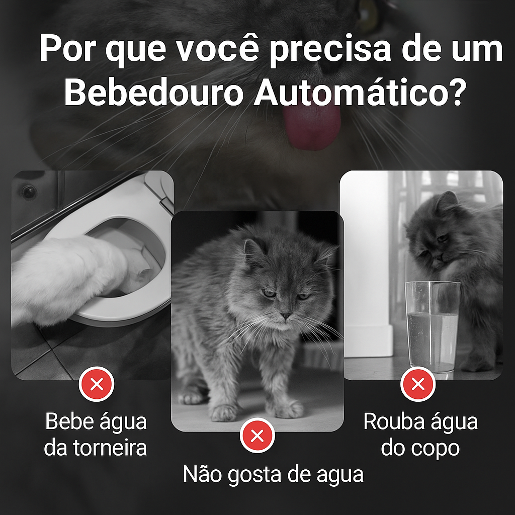 Fonte de Água Automática p/ Gatos e Cães c/ Filtro