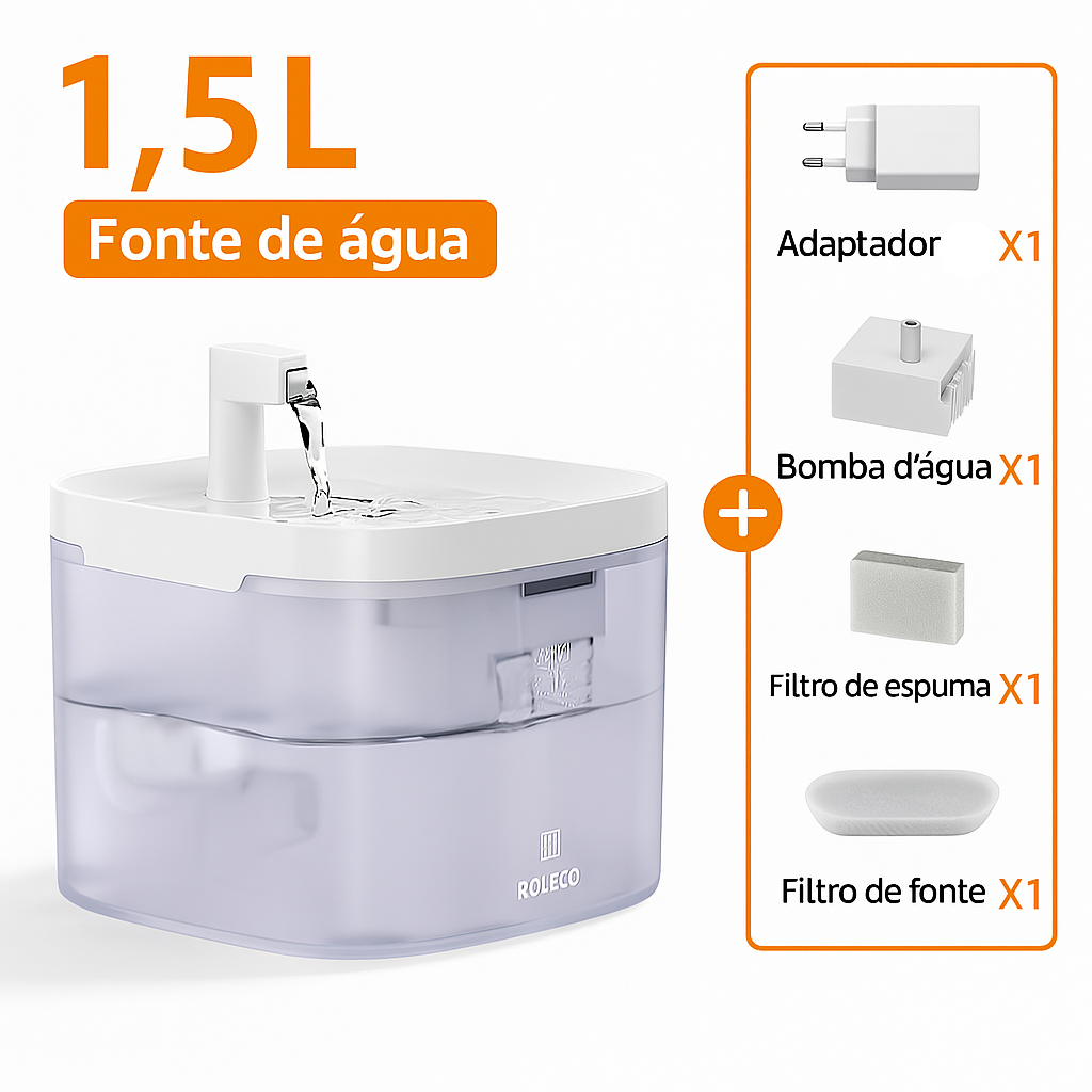 Fonte de Água Automática p/ Gatos e Cães c/ Filtro