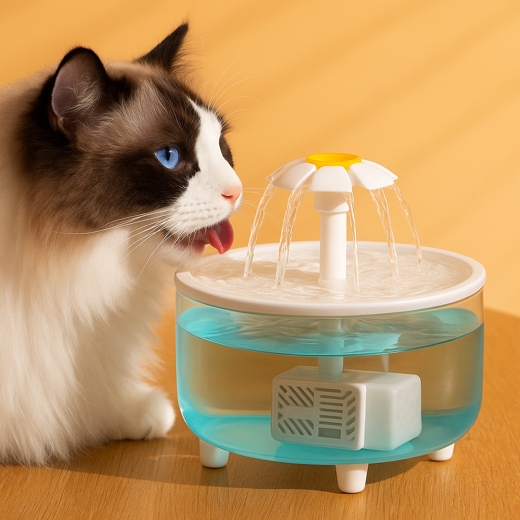 Fonte de Água Elétrica Silenciosa 1L para Cães e Gatos - Filtragem Eficiente