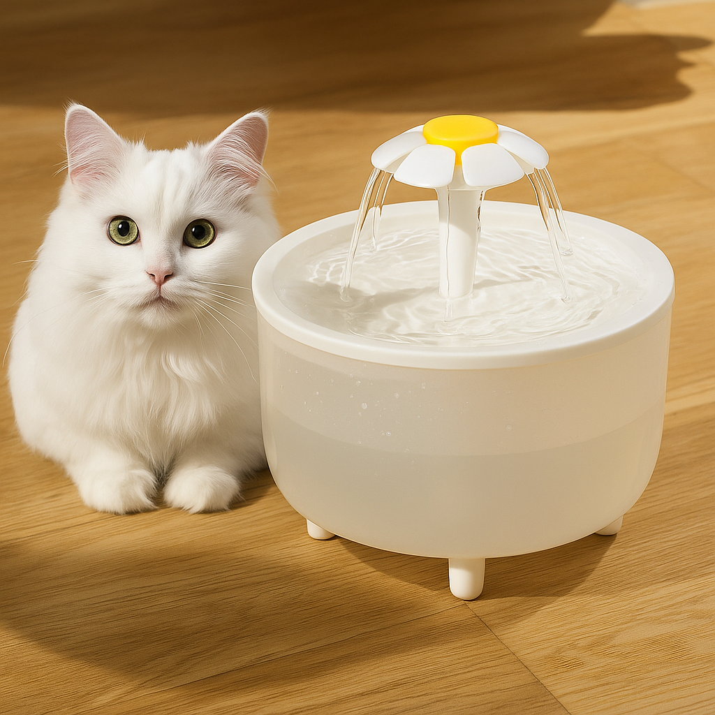 Fonte de Água Elétrica Silenciosa 1L para Cães e Gatos - Filtragem Eficiente