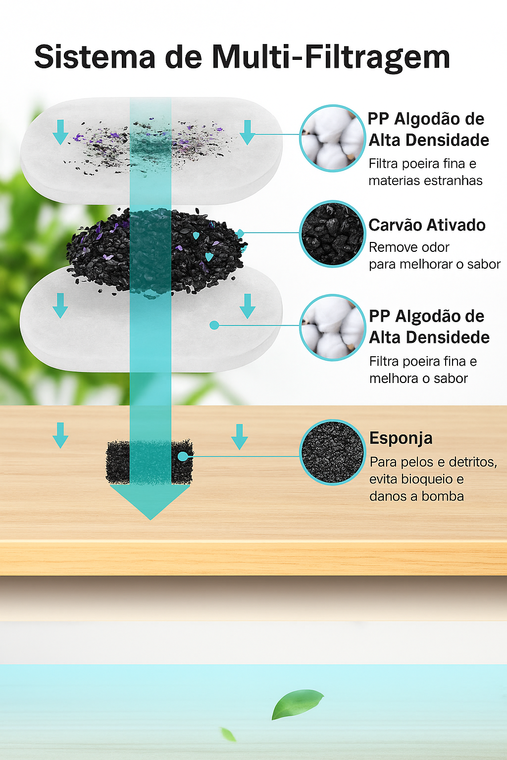 Fonte de Água Automática 2.2L Inox para Pets