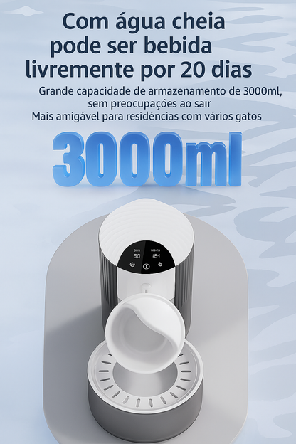 Bebedouro Automático 3L p/ Pets – Água Limpa e Sem Bagunça