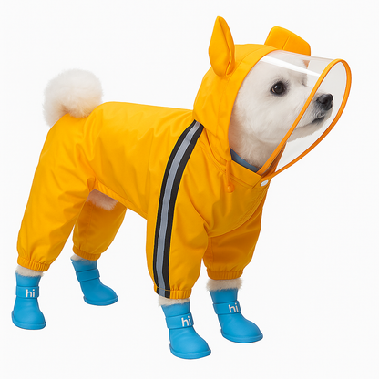 Capa de Chuva p/ Pet com Capuz | Estilo Urso/Abelha/Dino