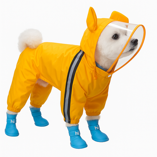 Capa de Chuva p/ Pet com Capuz | Estilo Urso/Abelha/Dino
