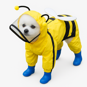 Capa de Chuva p/ Pet com Capuz | Estilo Urso/Abelha/Dino