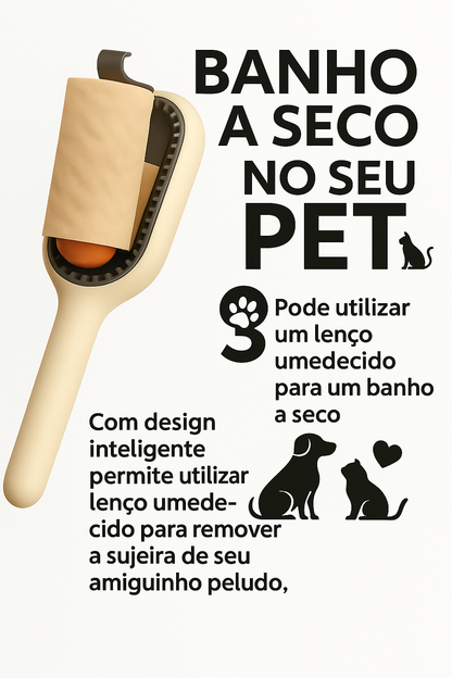 Escova Portátil para Gatos e Cachorros – Remove Pelos e Nós