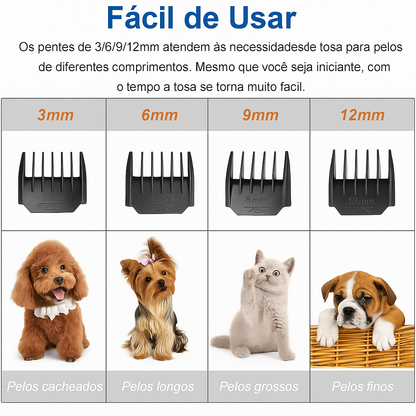Máquina de Tosa Profissional para Cachorro e Gato Pet