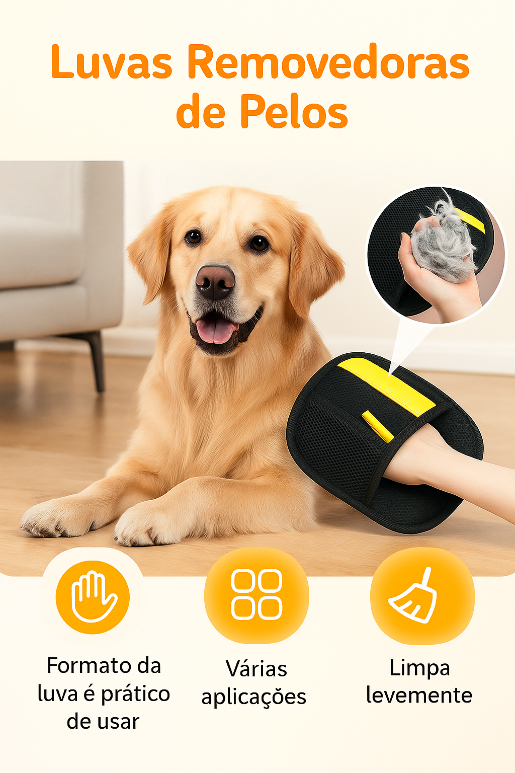Luvas Removedoras de Pelos para Cães e Gatos – Reutilizável