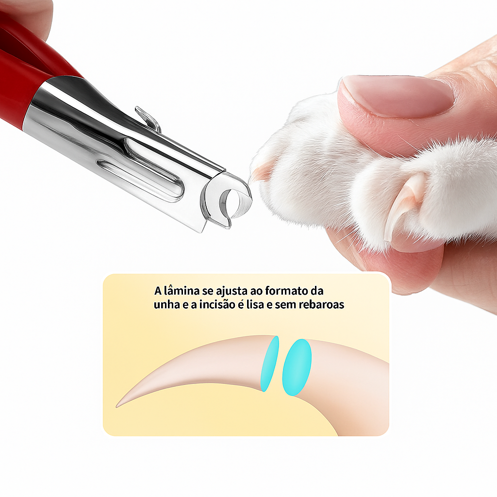 Tesoura de Unha Pet Inox + Lixa – Precisa e Confortável